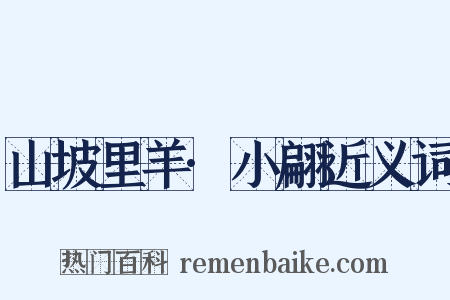 山坡里羊·小翩近义词是什么意思的图片